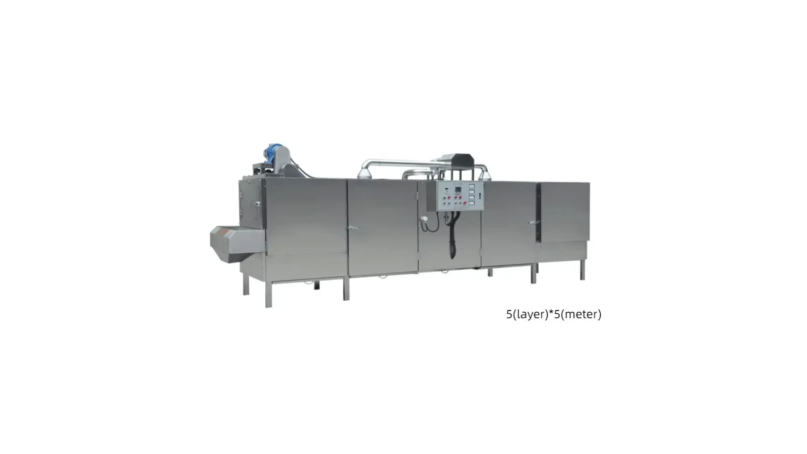 Puffed snack dryer used as a startup scrap collection checkpoint